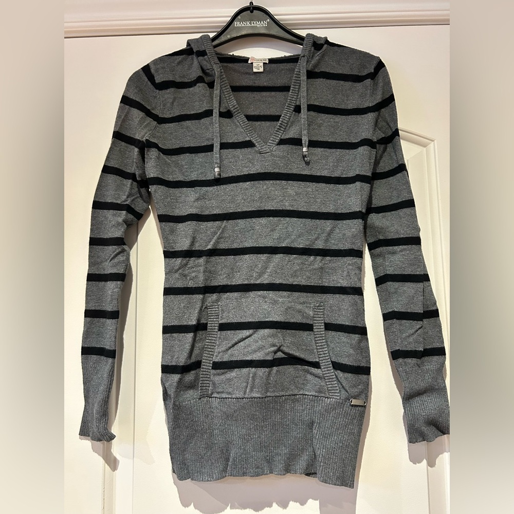 Guess Charcoal and Black V-Neck Sweater